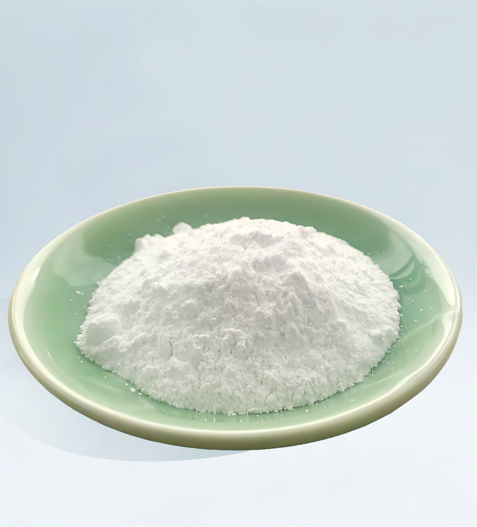 White soda ash powder in a laboratory dish